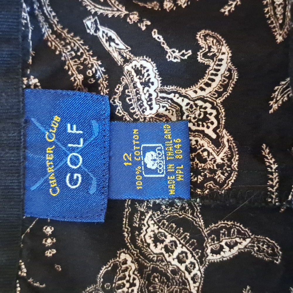 Golf Skirt/Skort Floral Cotton Size 12 Black - Picture 6 of 6